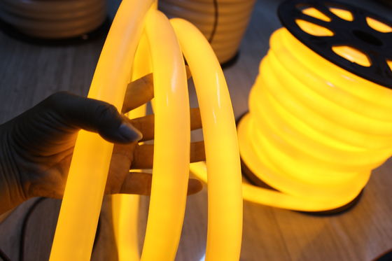 nowoczesny 360 stopni okrągły żółty 220v neon flex światło 25mm ip67 dla zewnętrznych