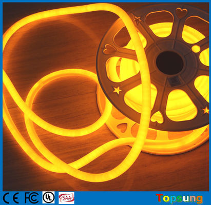 16mm IP67 wodoodporne światło neonowe wysoki światło 110V 360 stopni okrągłe światła neonowe żółte
