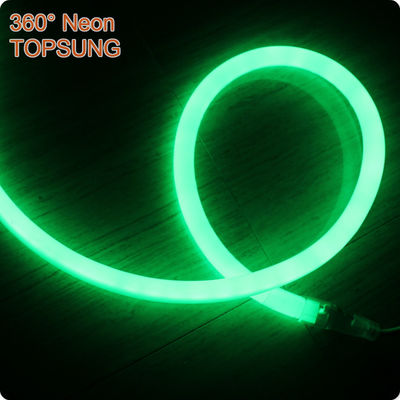 110V 360 stopni emitujące 16mm okrągłe szczupłe LED neon flex Boże Narodzenie światła zielone