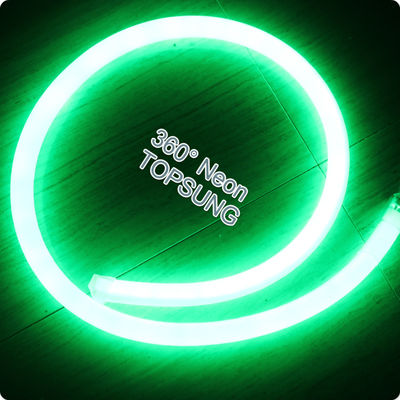 12V IP67 okrągłe LED neon flex 16mm mini 360 stopni zielone liny światło miękkie rurki