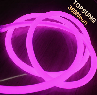 Nowy mini okrągły PVC neon lampki 16mm 360 stopni LED neon flex DC24V różowy
