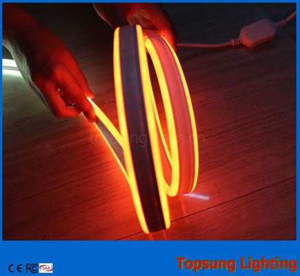 Topsung oświetlenie 12v pomarańczowy 100m mini podwójny stron LED neon liny paska wodoodporna 8,5 * 18mm światło