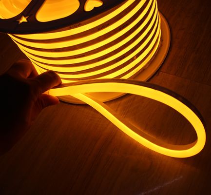 50m spiral anty-UV w pełni wodoodporne IP68 LED elastyczny neon paska 24vsmd elastyczna miękka rurka żółta emitująca mini 7 * 15mm