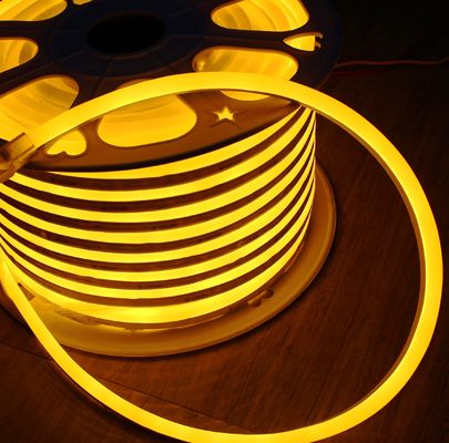 50m spiral anty-UV w pełni wodoodporne IP68 LED elastyczny neon paska 24vsmd elastyczna miękka rurka żółta emitująca mini 7 * 15mm