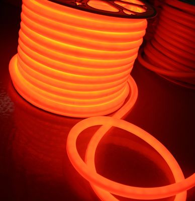 12v mini okrągły 16mm średnica 360 stopni emitujące LED neonflex liny światło pomarańczowe LED neon miękkie rurki