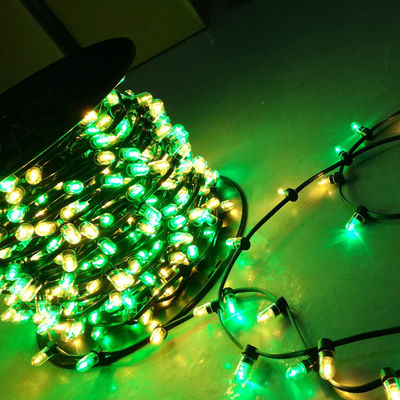 50m cewka 666 LED na zamówienie zielony + biały 12V migający LED klips na światło dla AU